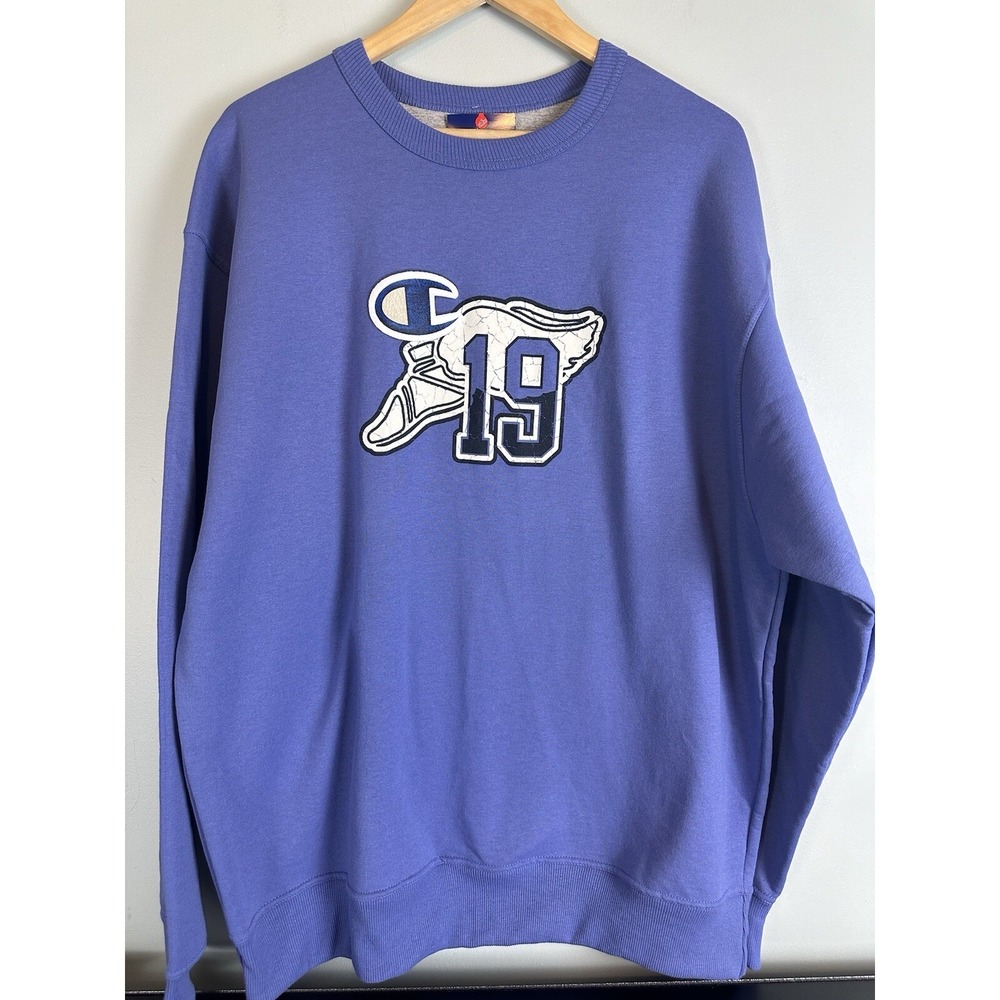 Champion Powerblend Fleece Long Sleeve Winged Foot Sweatshirt Men's XL NWT Blue